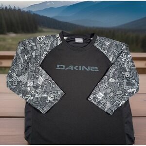 Dakine 3/4 Sleeve Cycling MTB Shirt Men Large Breathable Stretch Goggle Wipe-EUC
